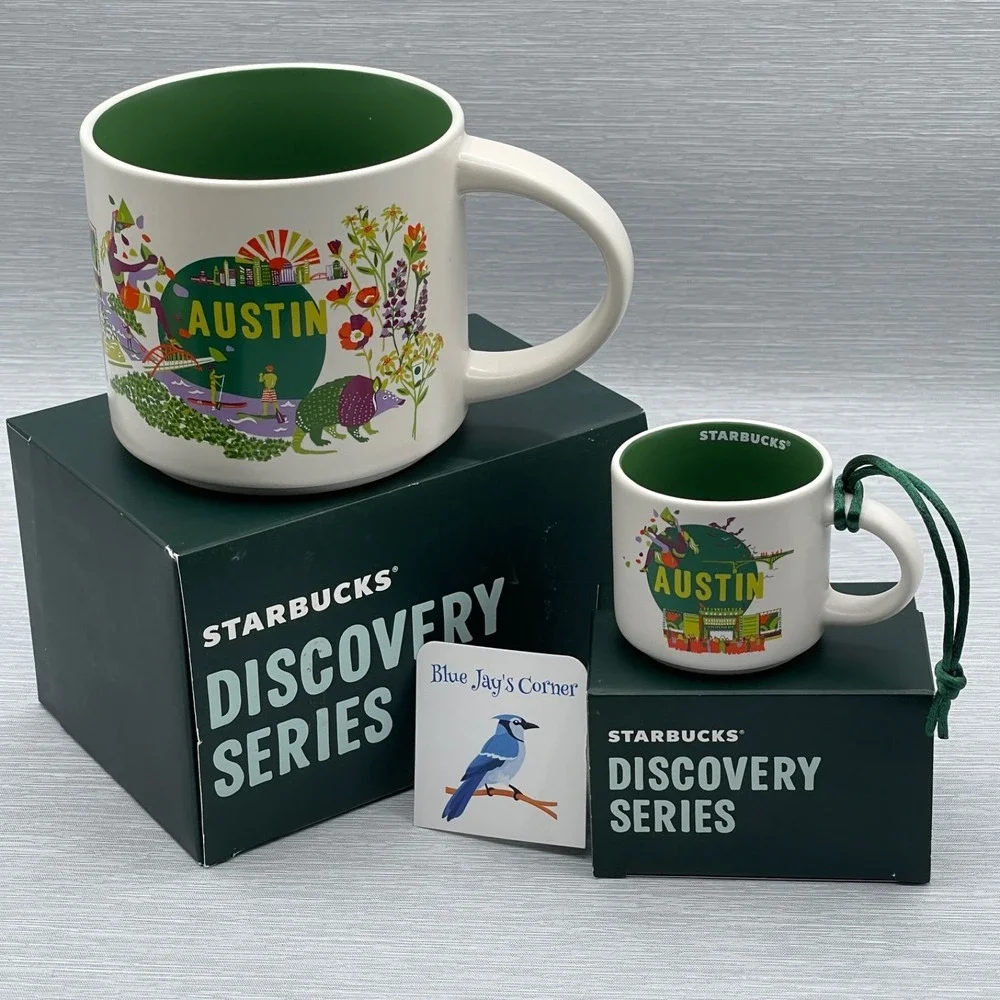 Starbucks Austin Texas Mug Set Discovery Series 14oz &‎ 2oz Espresso